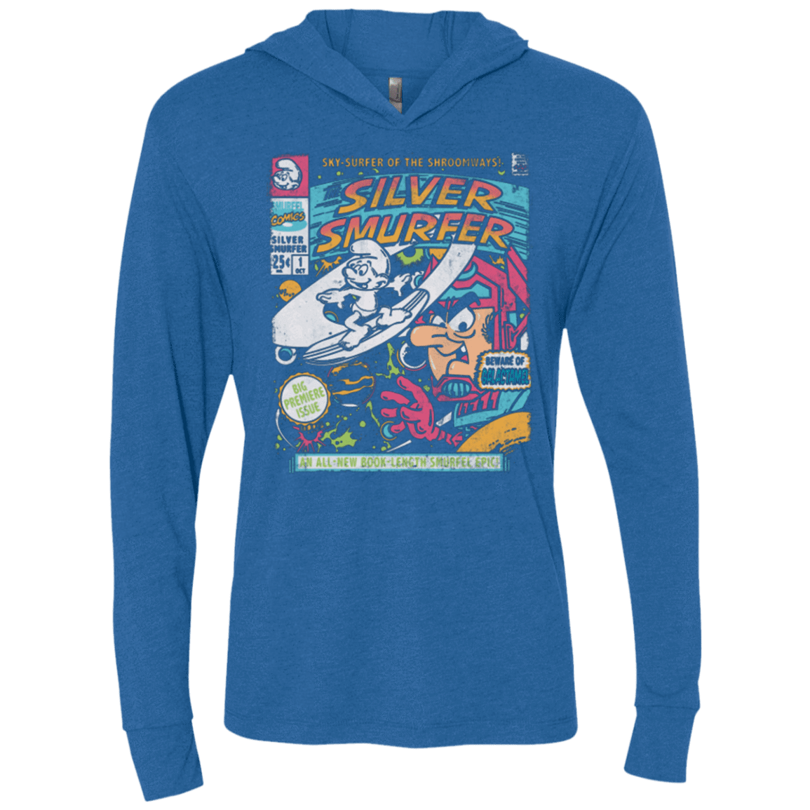 T-Shirts Vintage Royal / X-Small Silver Smurfer Triblend Long Sleeve Hoodie Tee