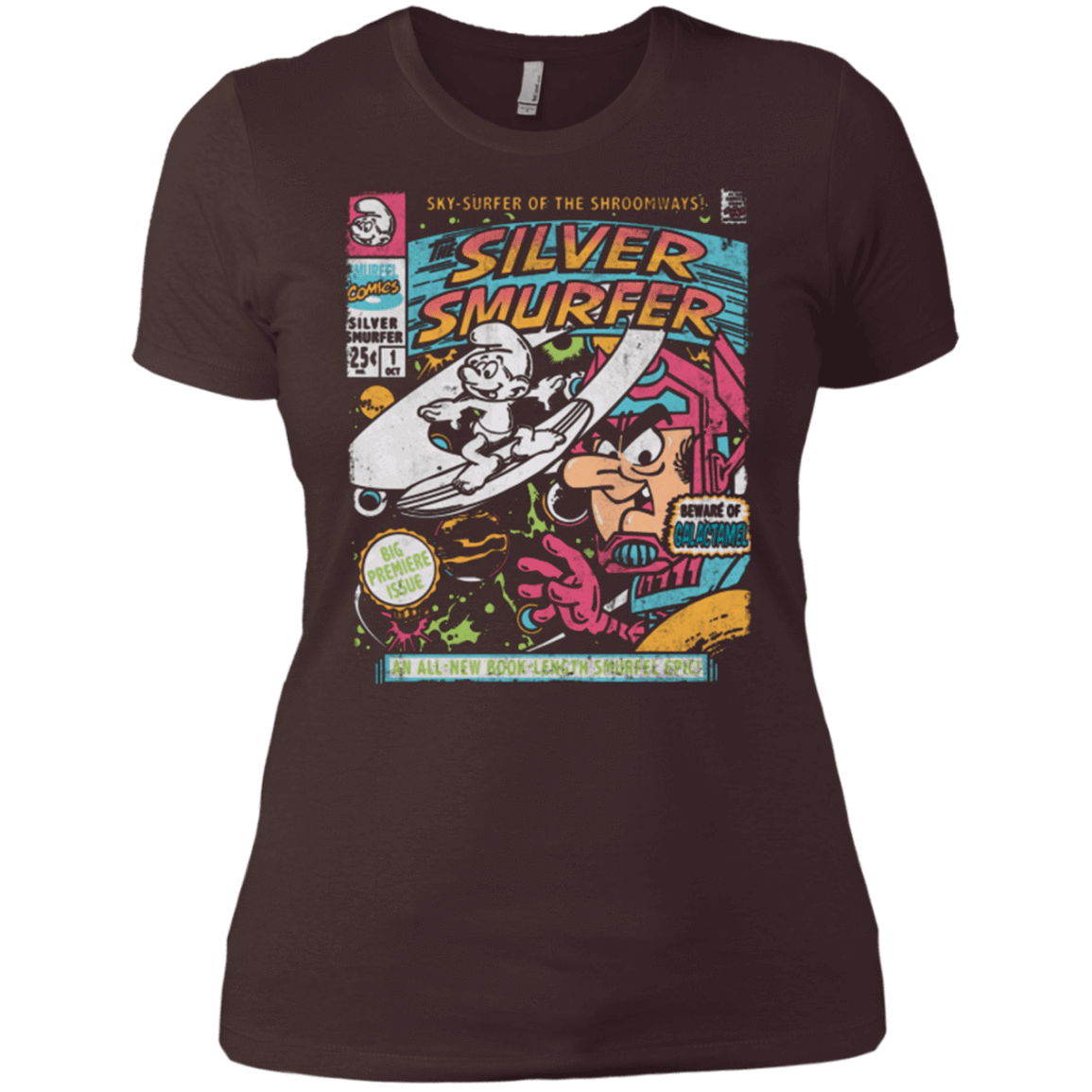 T-Shirts Dark Chocolate / X-Small Silver Smurfer Women's Premium T-Shirt