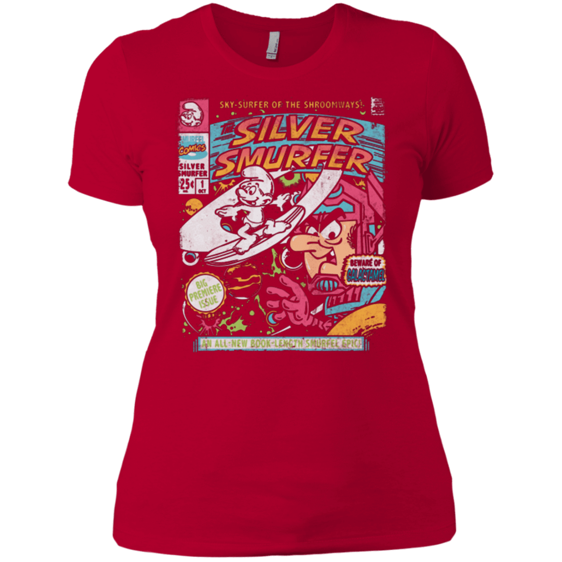 T-Shirts Red / X-Small Silver Smurfer Women's Premium T-Shirt