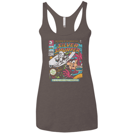 T-Shirts Macchiato / X-Small Silver Smurfer Women's Triblend Racerback Tank