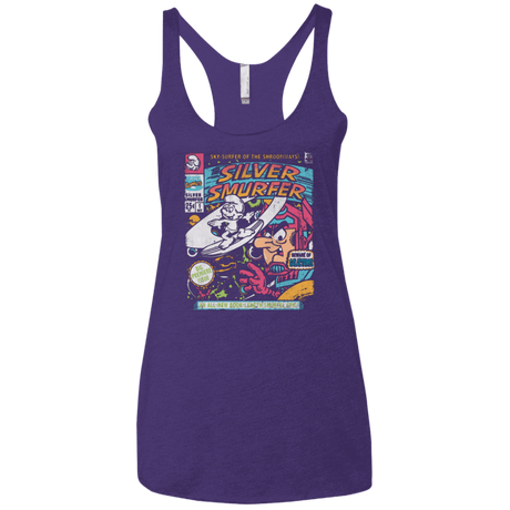 T-Shirts Purple / X-Small Silver Smurfer Women's Triblend Racerback Tank