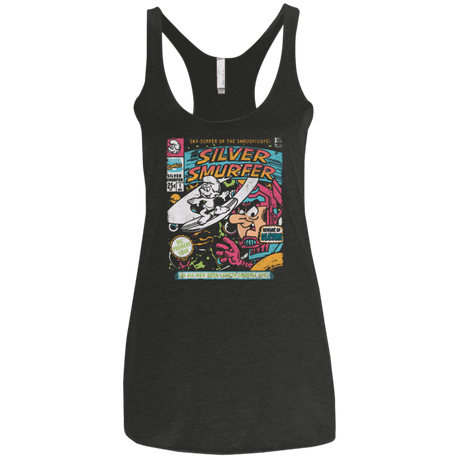 T-Shirts Vintage Black / X-Small Silver Smurfer Women's Triblend Racerback Tank