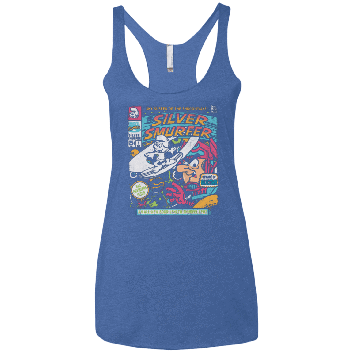 T-Shirts Vintage Royal / X-Small Silver Smurfer Women's Triblend Racerback Tank