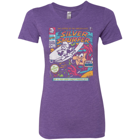T-Shirts Purple Rush / Small Silver Smurfer Women's Triblend T-Shirt