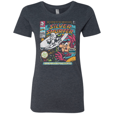T-Shirts Vintage Navy / Small Silver Smurfer Women's Triblend T-Shirt