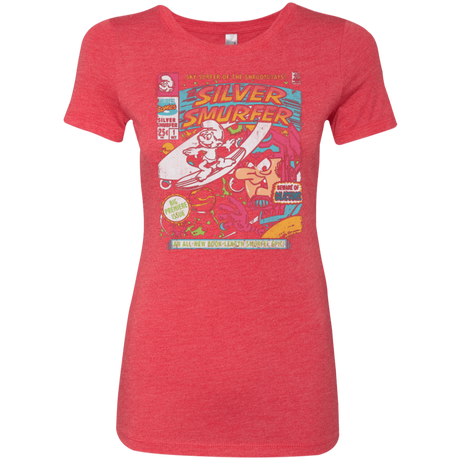 T-Shirts Vintage Red / Small Silver Smurfer Women's Triblend T-Shirt