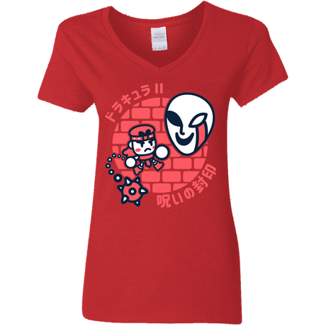 T-Shirts Red / S Simons Little Quest Women's V-Neck T-Shirt