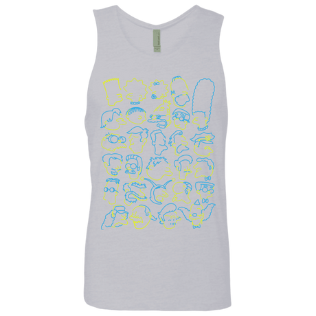 T-Shirts Heather Grey / S SIMPSONS Men's Premium Tank Top