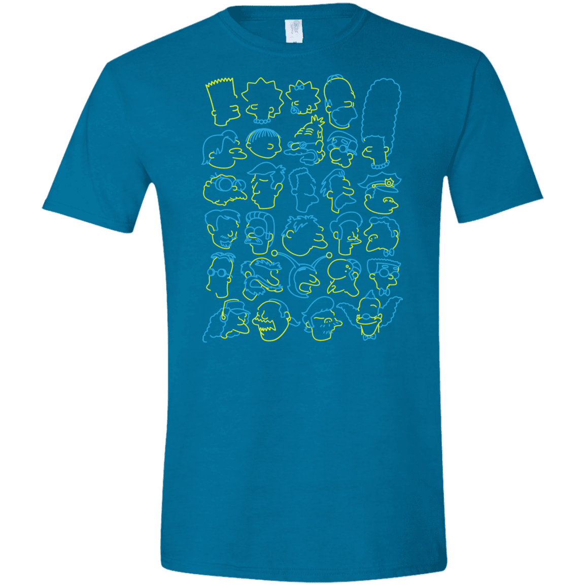 T-Shirts Antique Sapphire / S SIMPSONS Men's Semi-Fitted Softstyle