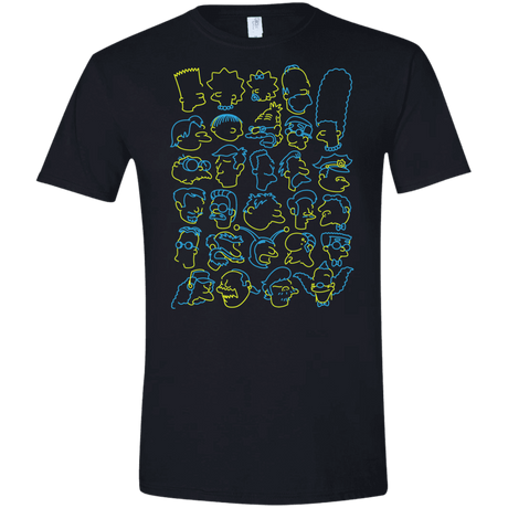 T-Shirts Black / X-Small SIMPSONS Men's Semi-Fitted Softstyle