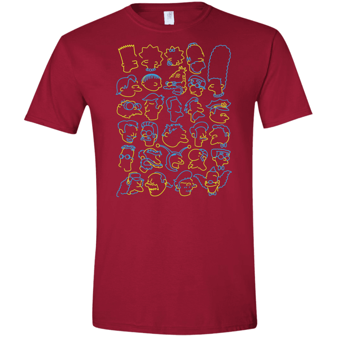 T-Shirts Cardinal Red / S SIMPSONS Men's Semi-Fitted Softstyle