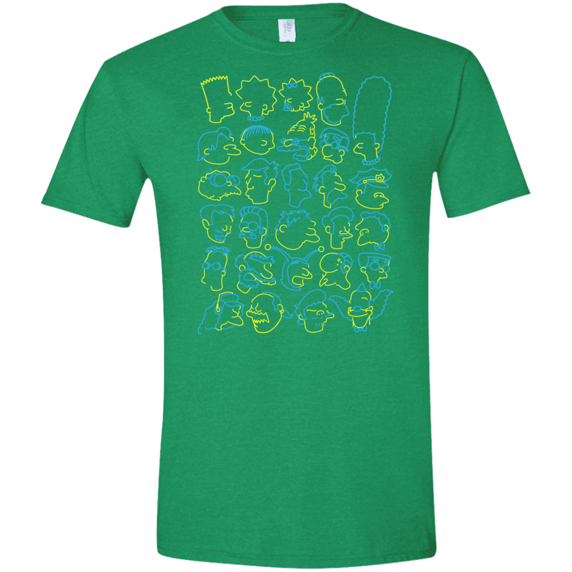 T-Shirts Heather Irish Green / S SIMPSONS Men's Semi-Fitted Softstyle