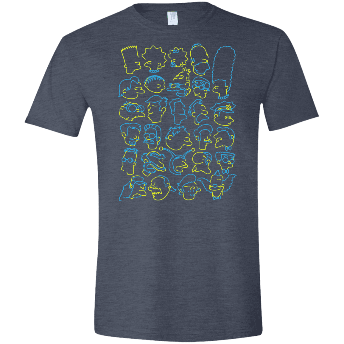 T-Shirts Heather Navy / S SIMPSONS Men's Semi-Fitted Softstyle