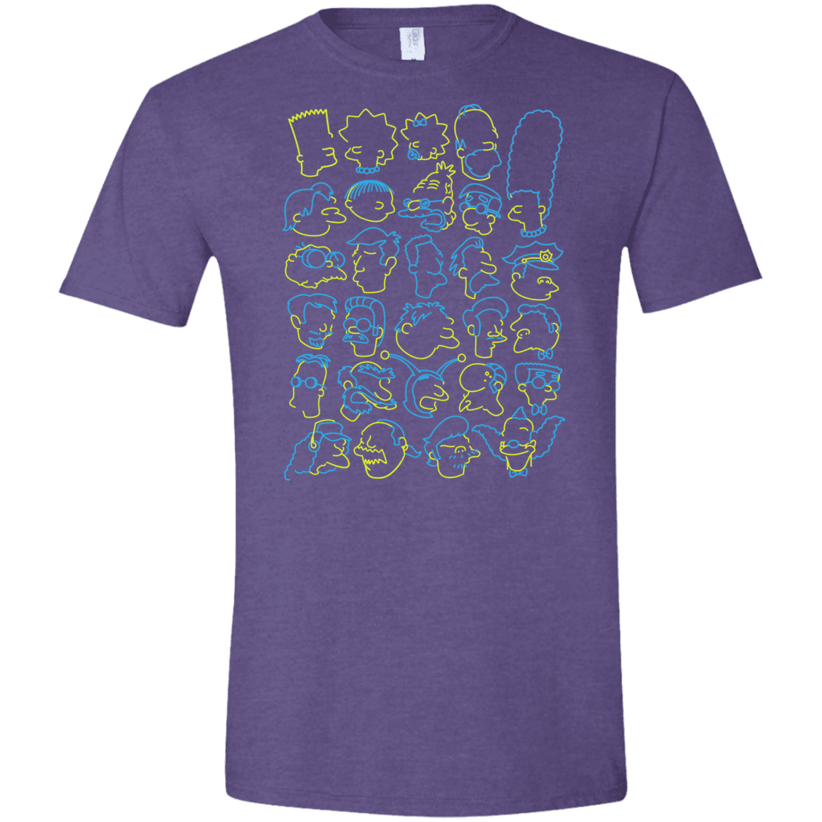 T-Shirts Heather Purple / S SIMPSONS Men's Semi-Fitted Softstyle
