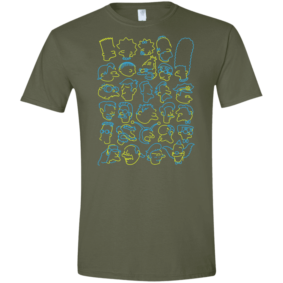 T-Shirts Military Green / S SIMPSONS Men's Semi-Fitted Softstyle