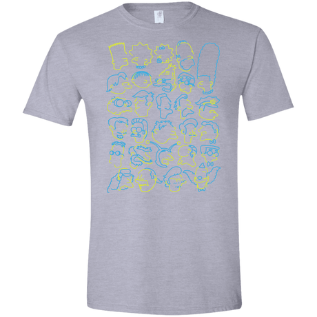 T-Shirts Sport Grey / X-Small SIMPSONS Men's Semi-Fitted Softstyle