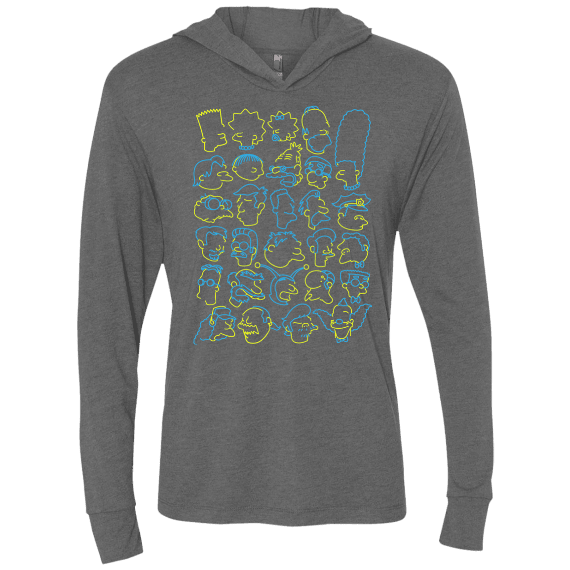 SIMPSONS Triblend Long Sleeve Hoodie Tee