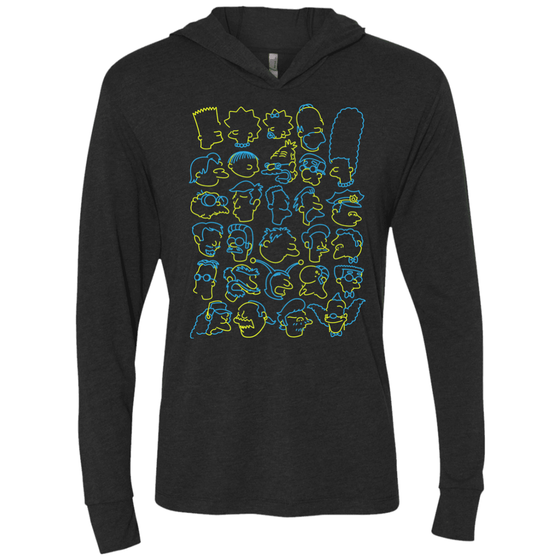 SIMPSONS Triblend Long Sleeve Hoodie Tee