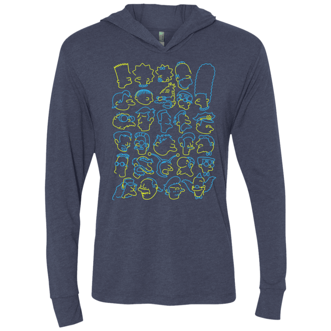 SIMPSONS Triblend Long Sleeve Hoodie Tee