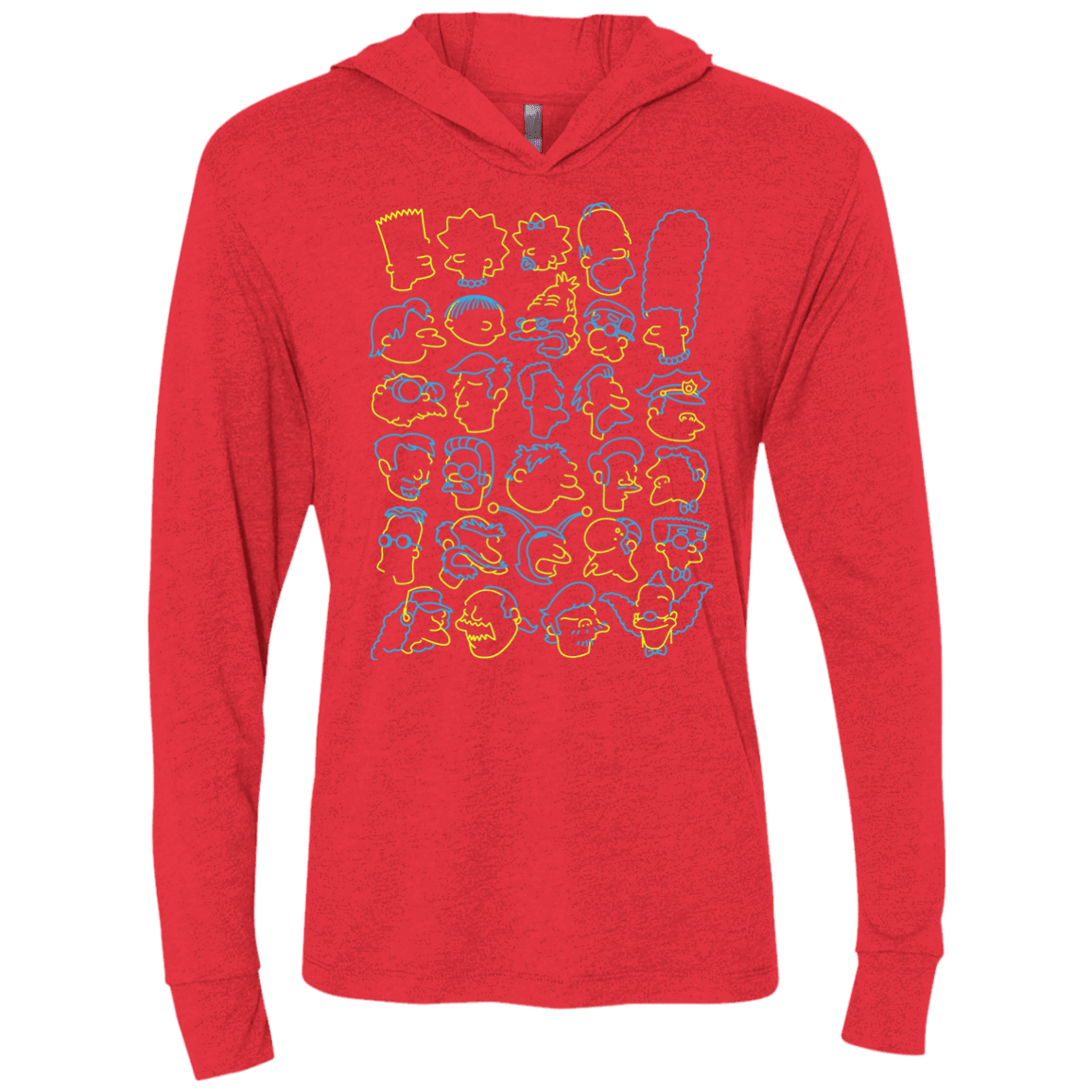 SIMPSONS Triblend Long Sleeve Hoodie Tee