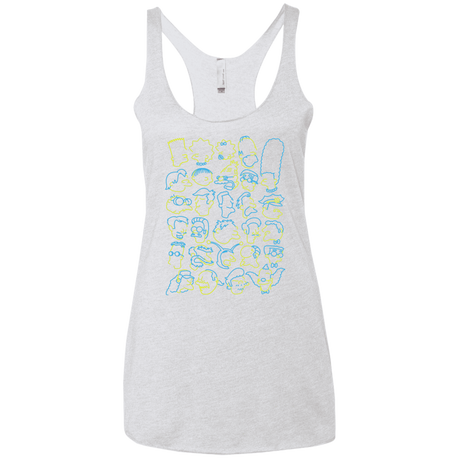 T-Shirts Heather White / X-Small SIMPSONS Women's Triblend Racerback Tank