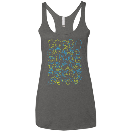 T-Shirts Premium Heather / X-Small SIMPSONS Women's Triblend Racerback Tank