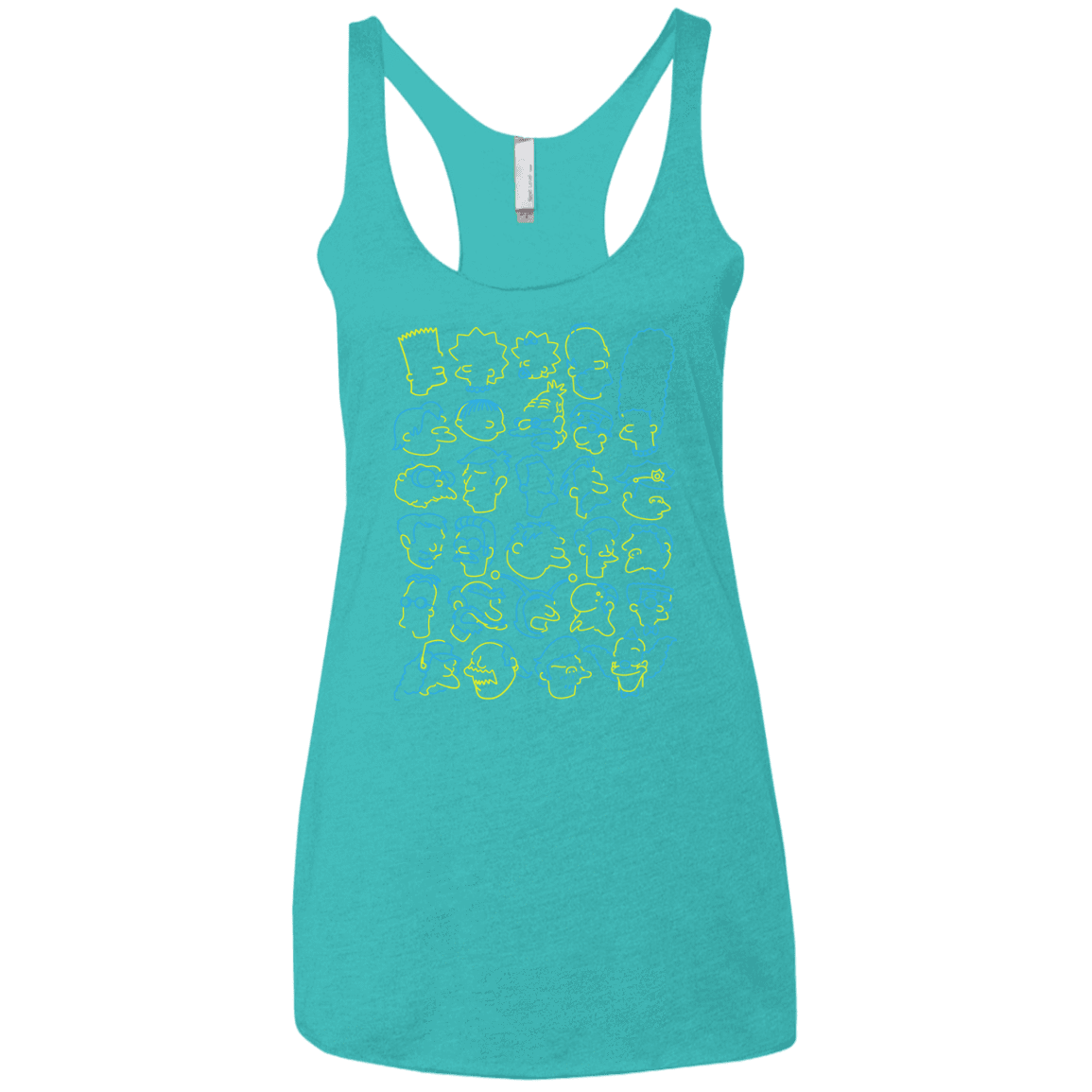 T-Shirts Tahiti Blue / X-Small SIMPSONS Women's Triblend Racerback Tank