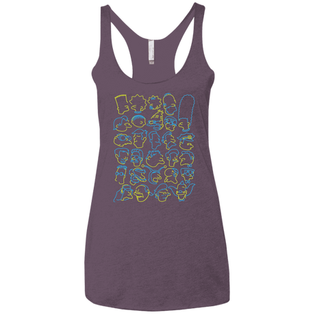 T-Shirts Vintage Purple / X-Small SIMPSONS Women's Triblend Racerback Tank