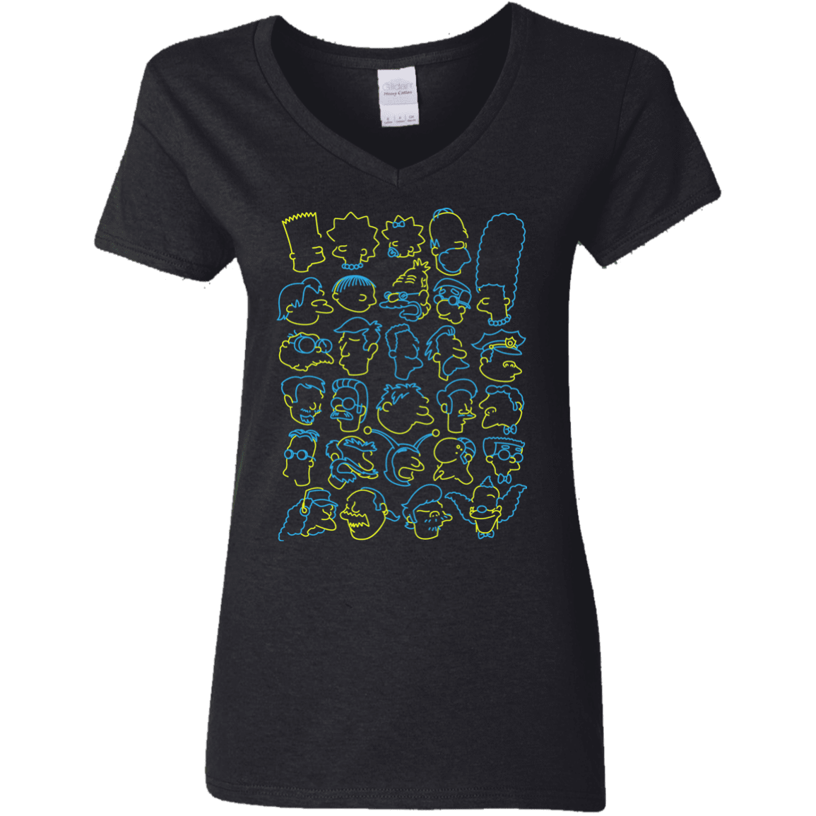 T-Shirts Black / S SIMPSONS Women's V-Neck T-Shirt