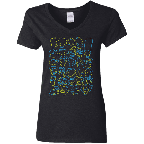 T-Shirts Black / S SIMPSONS Women's V-Neck T-Shirt