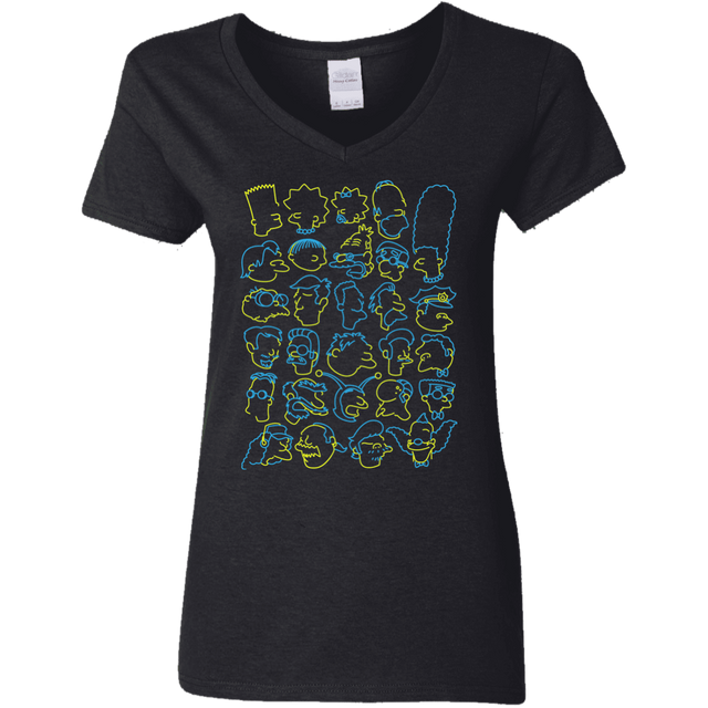 T-Shirts Black / S SIMPSONS Women's V-Neck T-Shirt