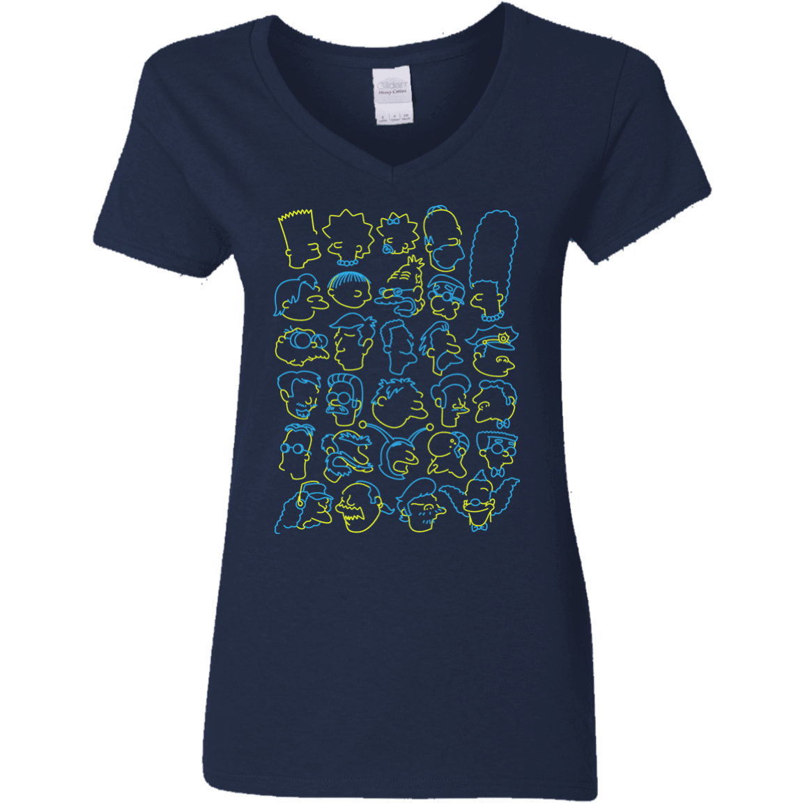 T-Shirts Navy / S SIMPSONS Women's V-Neck T-Shirt