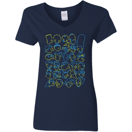 T-Shirts Navy / S SIMPSONS Women's V-Neck T-Shirt