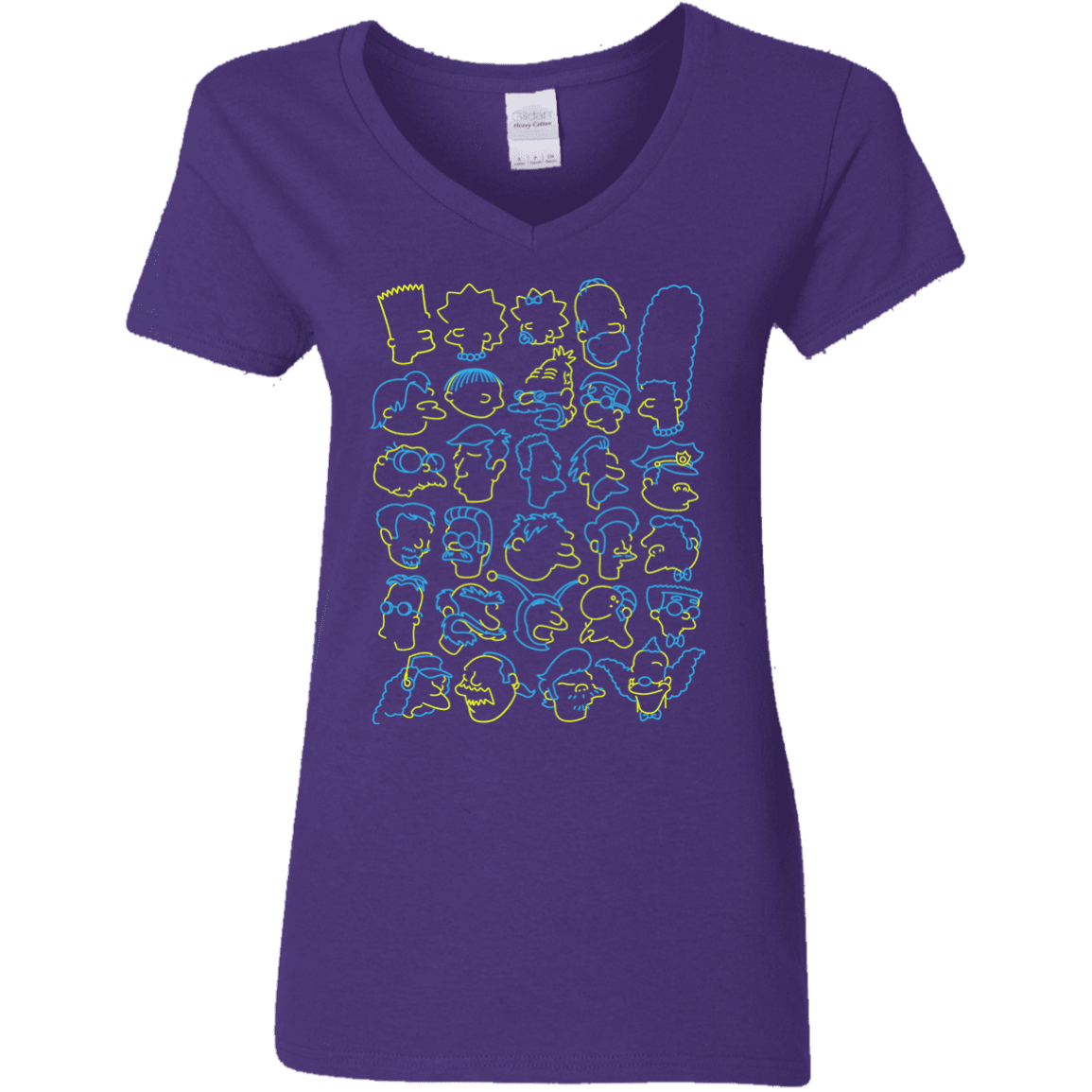 T-Shirts Purple / S SIMPSONS Women's V-Neck T-Shirt