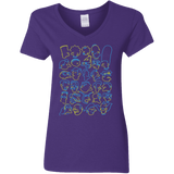 T-Shirts Purple / S SIMPSONS Women's V-Neck T-Shirt