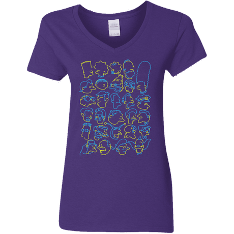 T-Shirts Purple / S SIMPSONS Women's V-Neck T-Shirt