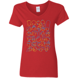 T-Shirts Red / S SIMPSONS Women's V-Neck T-Shirt