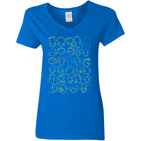 T-Shirts Royal / S SIMPSONS Women's V-Neck T-Shirt