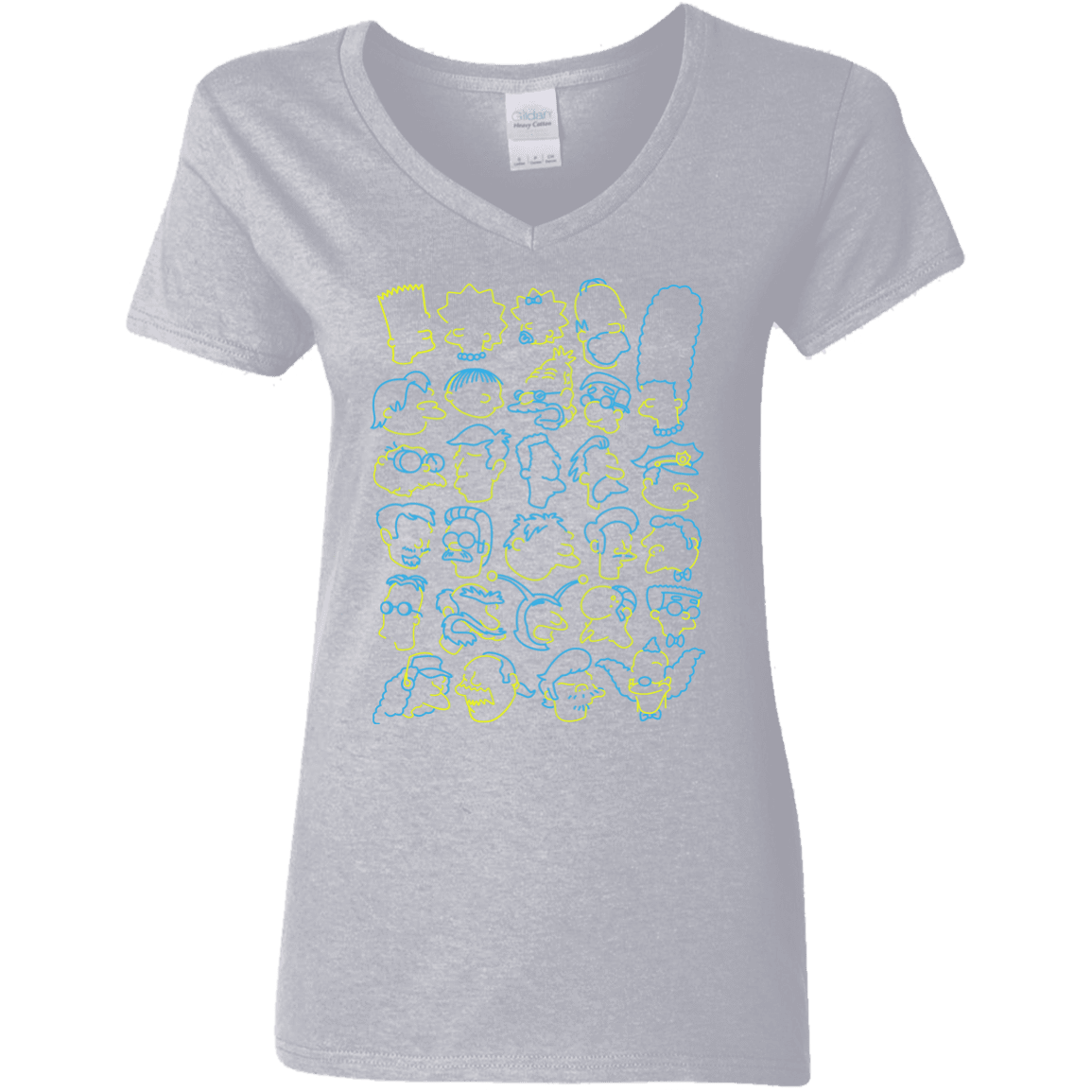 T-Shirts Sport Grey / S SIMPSONS Women's V-Neck T-Shirt