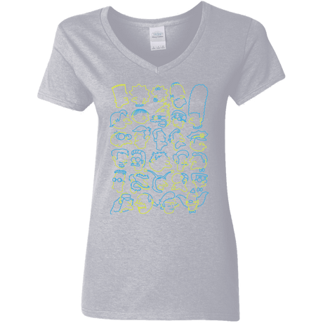 T-Shirts Sport Grey / S SIMPSONS Women's V-Neck T-Shirt