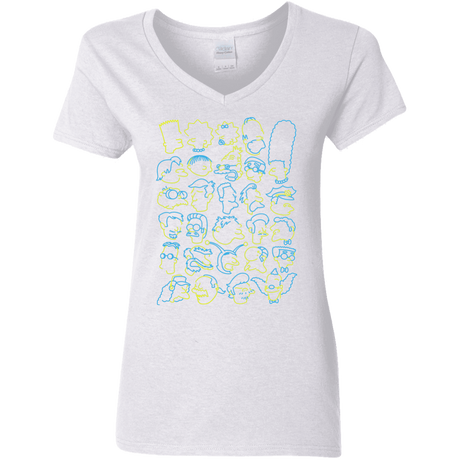 T-Shirts White / S SIMPSONS Women's V-Neck T-Shirt