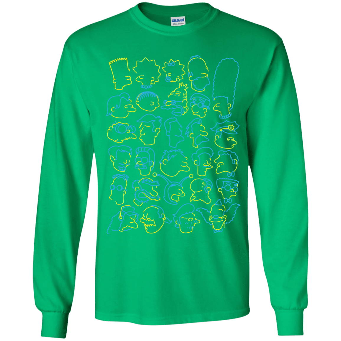 T-Shirts Irish Green / YS SIMPSONS Youth Long Sleeve T-Shirt