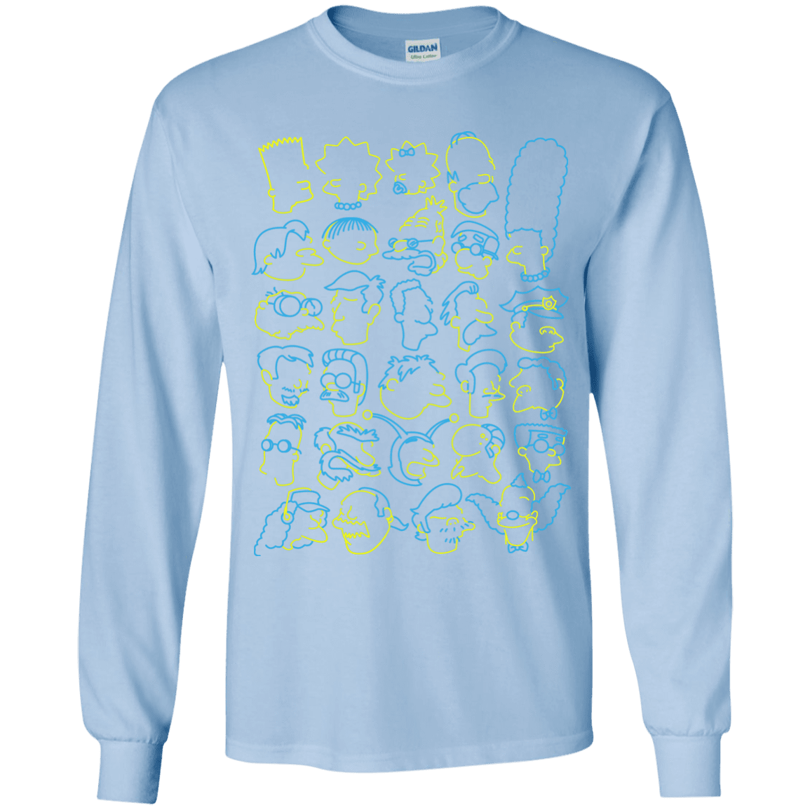 T-Shirts Light Blue / YS SIMPSONS Youth Long Sleeve T-Shirt