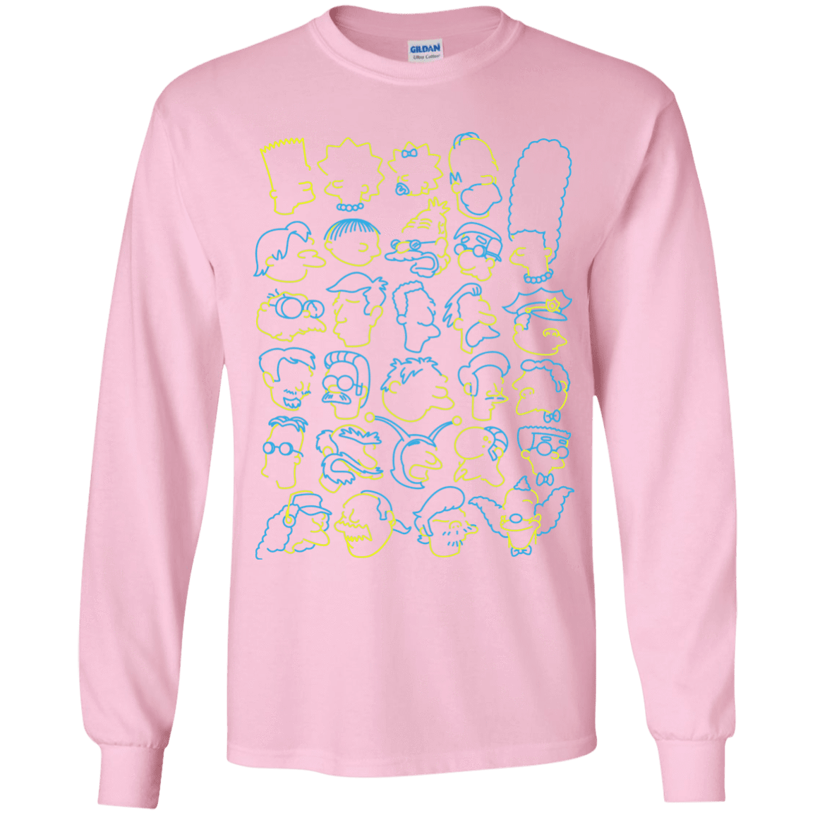 T-Shirts Light Pink / YS SIMPSONS Youth Long Sleeve T-Shirt