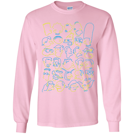 T-Shirts Light Pink / YS SIMPSONS Youth Long Sleeve T-Shirt