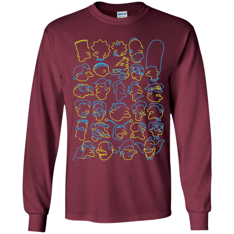 T-Shirts Maroon / YS SIMPSONS Youth Long Sleeve T-Shirt