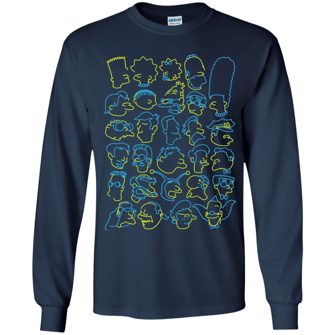 T-Shirts Navy / YS SIMPSONS Youth Long Sleeve T-Shirt