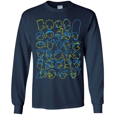 T-Shirts Navy / YS SIMPSONS Youth Long Sleeve T-Shirt