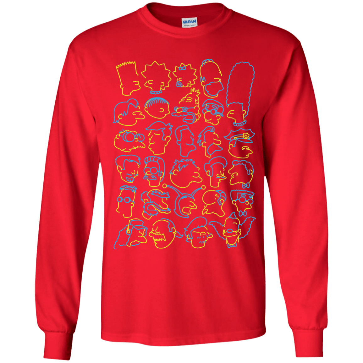 T-Shirts Red / YS SIMPSONS Youth Long Sleeve T-Shirt