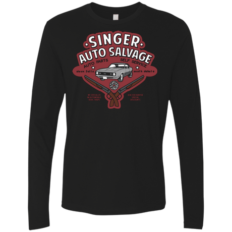 T-Shirts Black / Small Singer Auto Salvage Men's Premium Long Sleeve